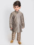 Boy's Chiku Cotton Blend Kurta Pyjama Set
